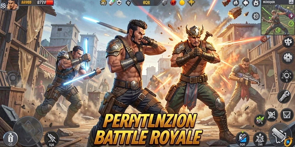 Gameplay seru 8QR dalam pertarungan Battle Royale.
