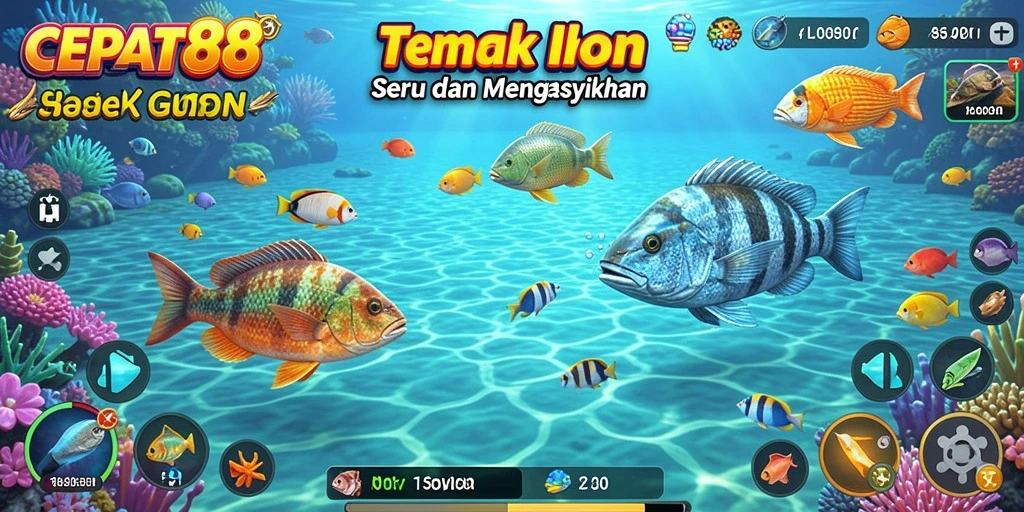 Tampilan seru dari gameplay Tembak Ikan di CEPAT88.