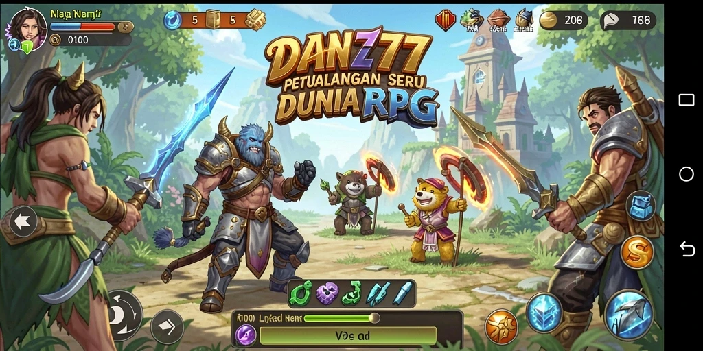 Tampilan gameplay seru dalam petualangan RPG yang mendebarkan.