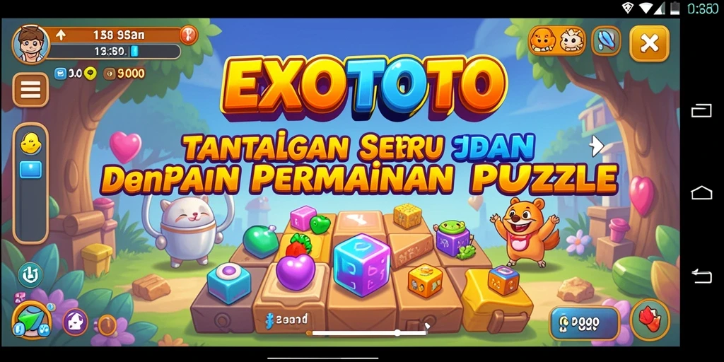 Tampilan gameplay menarik dari EXOTOTO saat menyelesaikan puzzle.