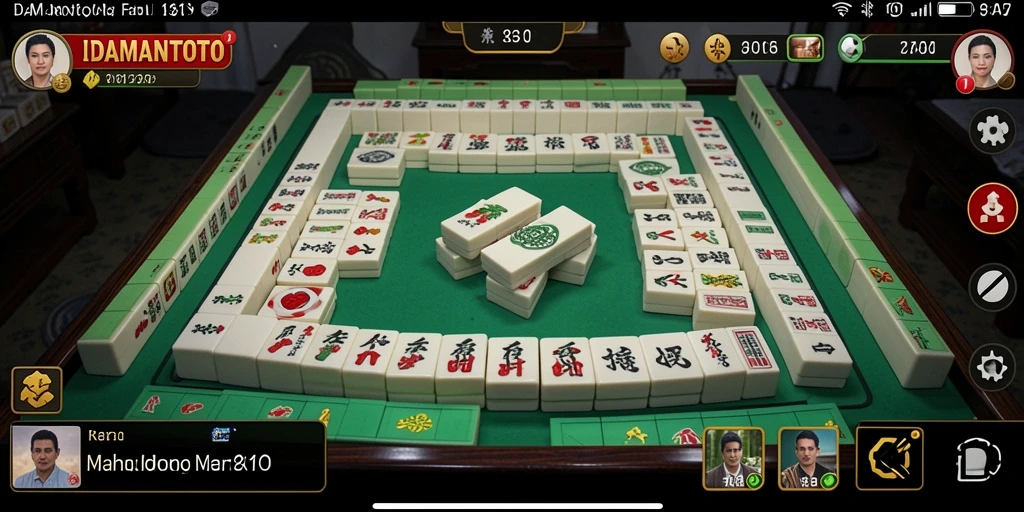 Tampilan gameplay seru di IDAMANTOTO dengan ubin Mahjong berwarna.