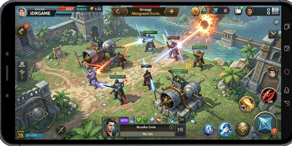 Gambaran gameplay SLG dengan elemen strategi yang mendalam.