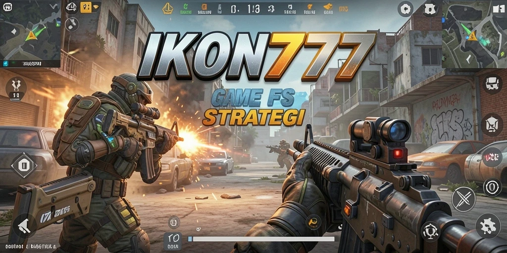 Tampilan gameplay seru dari pertempuran FPS di IKON777.