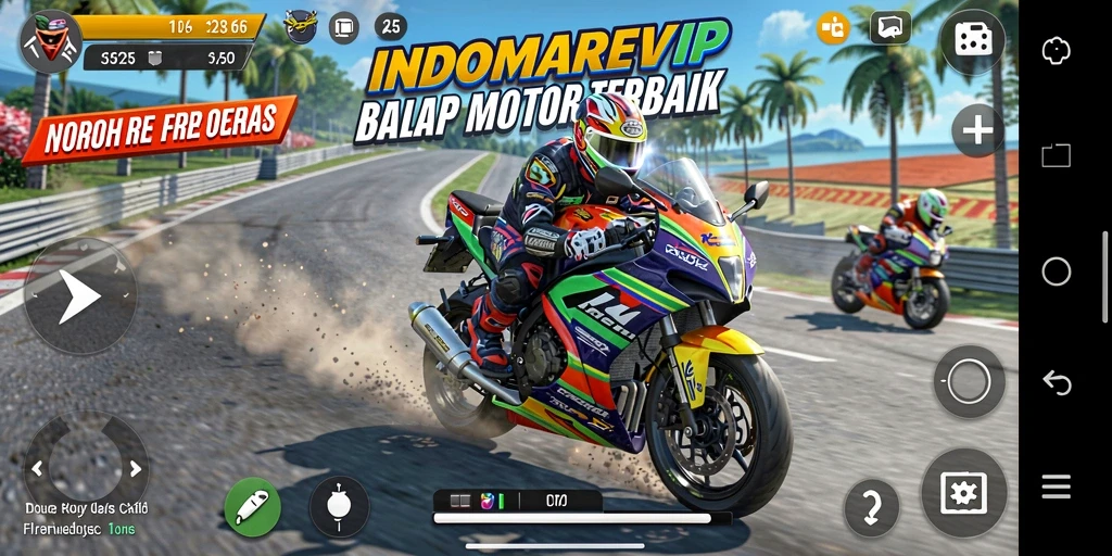 Gameplay seru di balapan motor INDOMAREVIP dengan grafis menawan