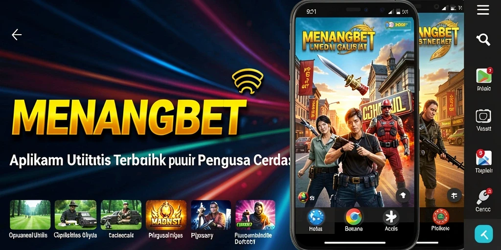 Tampilan utama aplikasi MENANGBET dengan fitur utilitas yang menarik.
