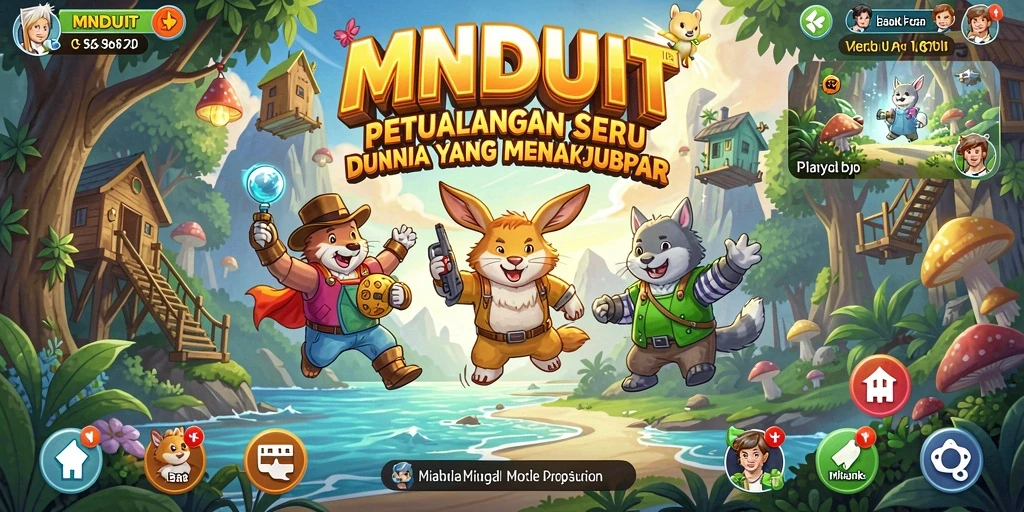 Screenshot gameplay MNDUIT menampilkan petualangan seru di dunia yang luas.