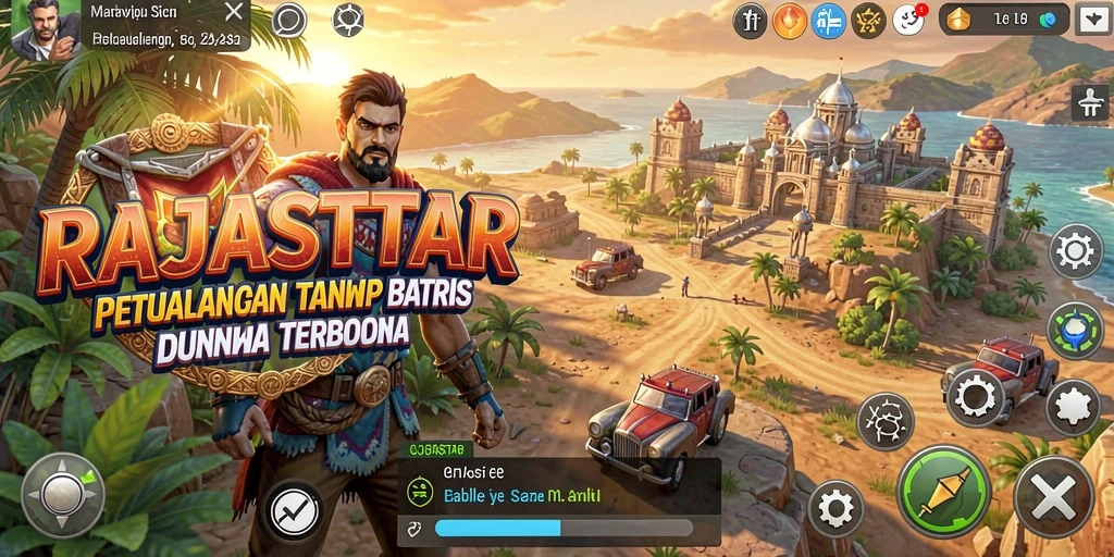 Screenshot RAJASTAR menampilkan petualangan mendebarkan di dunia terbuka.