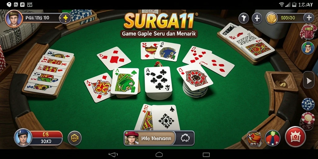 Gameplay seru dan menyenangkan dalam SURGA11, nikmati Gaple di mana saja.