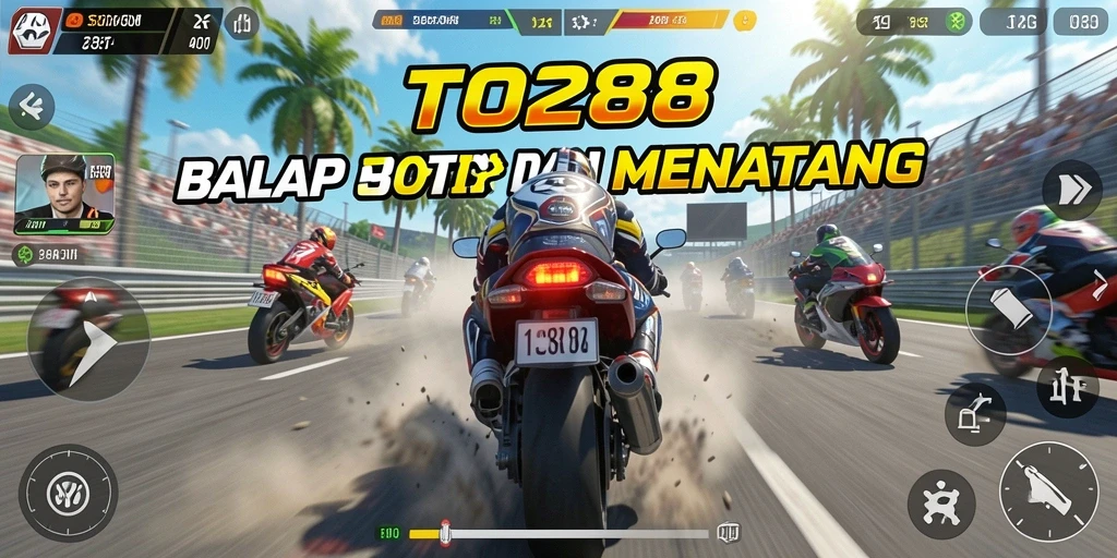 Tampilan gameplay seru balap motor di TO288.