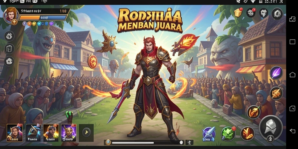 Tangkapan layar gameplay TOPI189 yang menunjukkan pertempuran strategi yang mendebarkan.